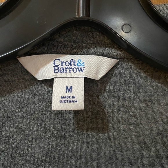 Croft & Barrow: Quilted Heather Grey Full Zip Up Loungewear Jacket Coat Medium - Picture 4 of 12